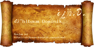 Öhlbaum Dominik névjegykártya